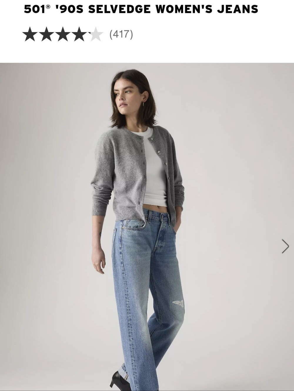 Levi's Fresh Plan Medium Wash 501® 90's Selvedge Womens Jeans NWT
